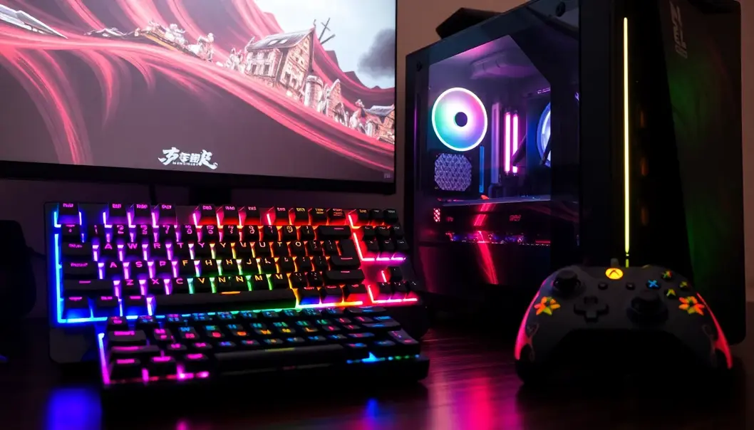 Anime-themed gaming headset with LED lights, providing an immersive audio experience.