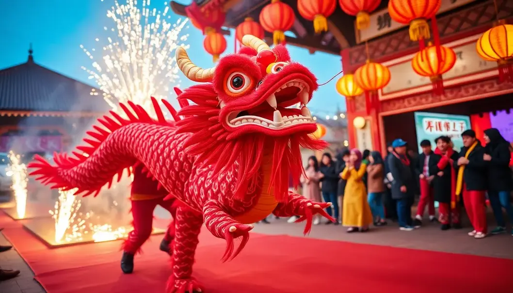 A Dragon dance performance during the Lunar New Year celebrations.